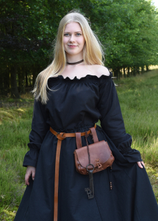 Mittelalter Carmen-Bluse, schwarz
